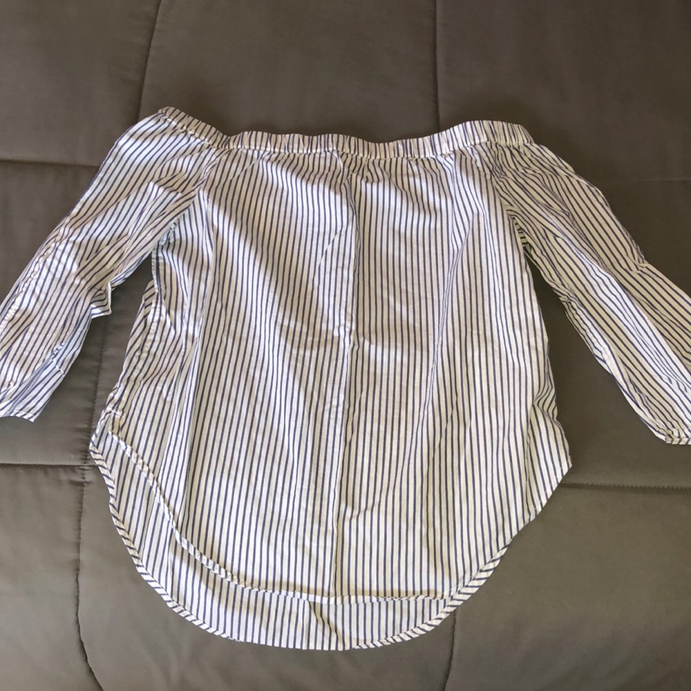 Striped off the shoulder top